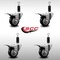 Service Caster 3'' SS Black Poly Swivel 1-1/8'' Expanding Stem Caster Set Total Lock Brake, 4PK SCC-SSEXTTL20S314-PPUB-BLK-118-4 - alternate 2